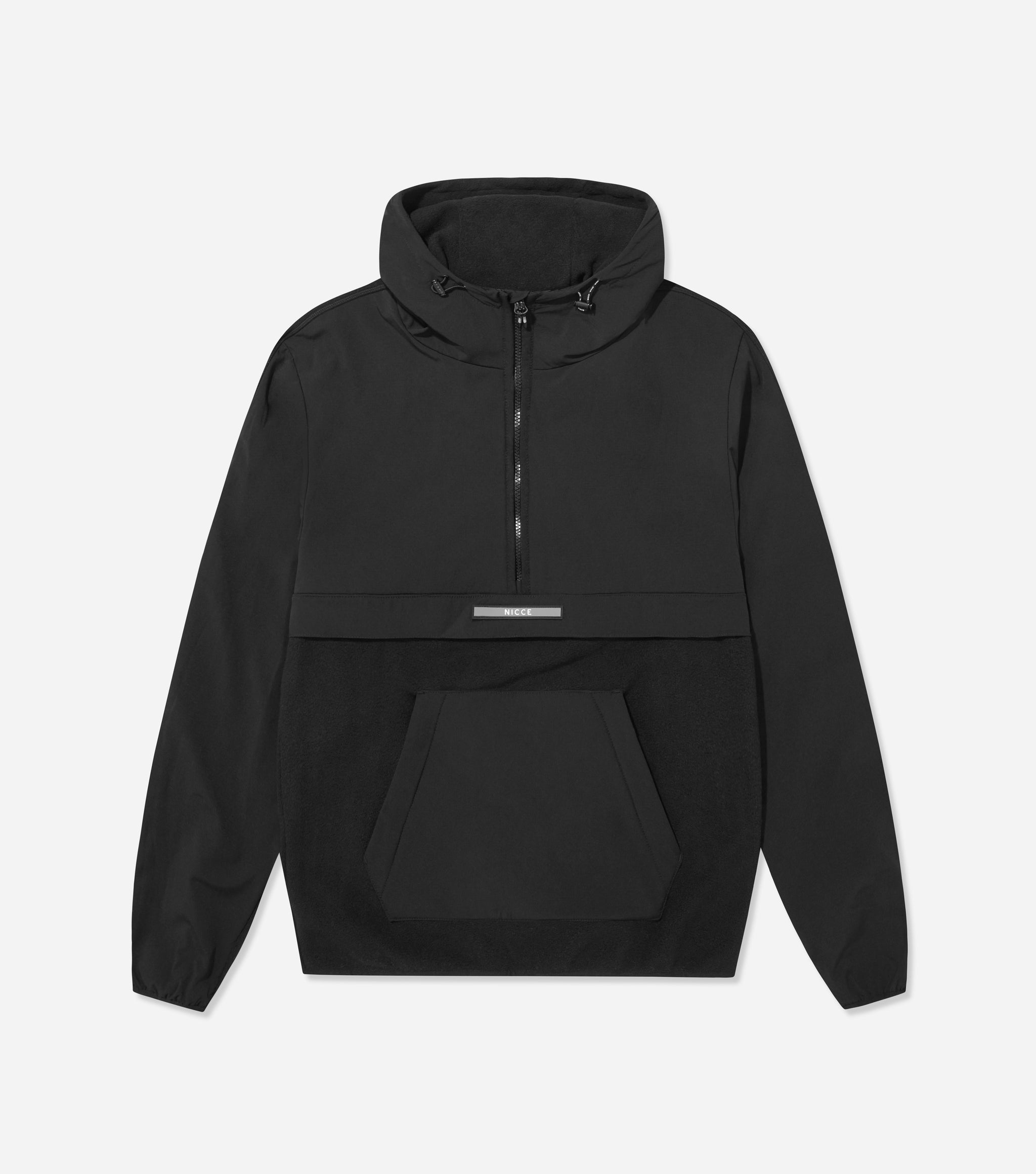 Black fleece hooded jacket hotsell