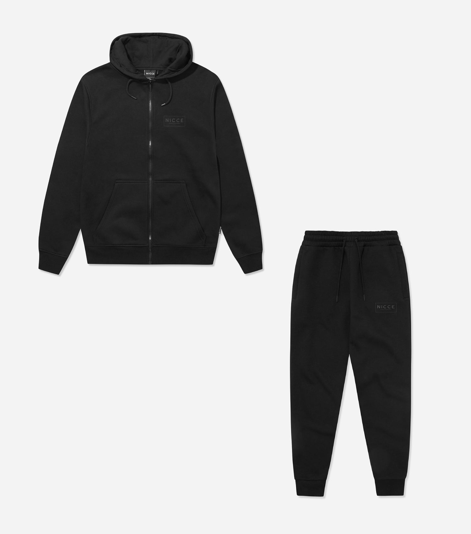 NICCE Mens Est.13 Cargo Joggers Zip Through Hoodie Tracksuit Set B